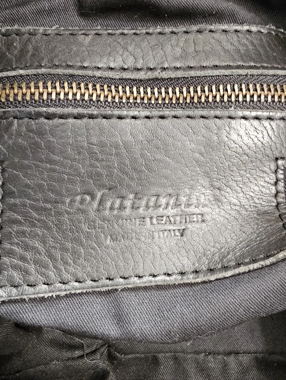 Platania Made In Italy Leather Basketweave Shoulder Hobo Black